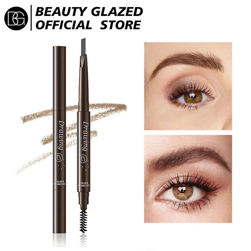 BEAUTY GLAZED Double end Eyebrow Pencil Makeup Tint Natural Long Lasting Paint Stamp Eyeliner Eyebrow Waterproof Cosmetics - AMULET RING STORE