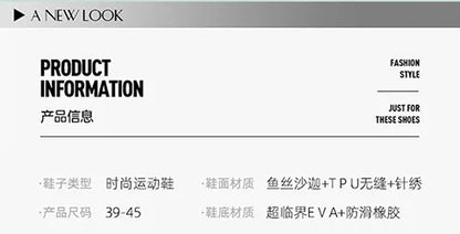 Leisure plus Size Men's Shoes39-45 Fashion Cushioned Running Shoes Sports Trend Gray Green White Black Breathable Comfortable - AMULET RING STORE