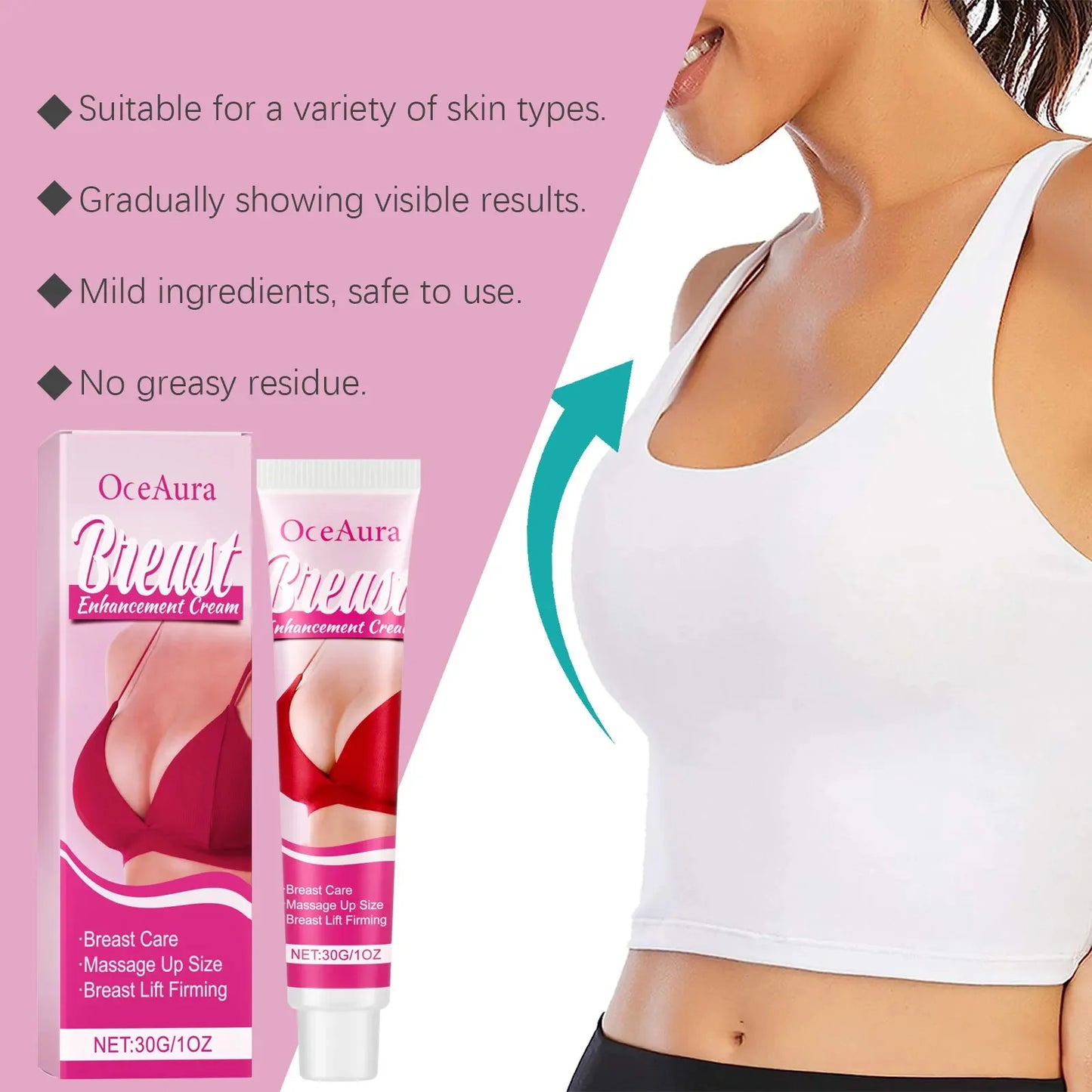 Fast Growth Breast Enlargement Cream Lift Firm Breast Improve Sagging Massage Chest Rapidly Body Moisturizing Smooth Bright Care