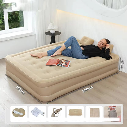 2 Persons Inflatable Mattress Indoor Outdoor Air Cushion 48cm High Bed