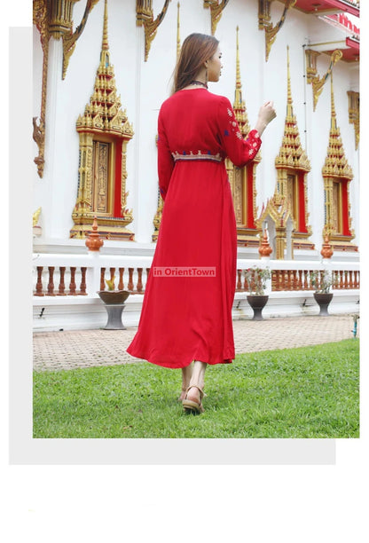 Sari India Women Clothing National Embroidered Dress Cotton Pakistan Style Costume Indian Top Long  Blouse