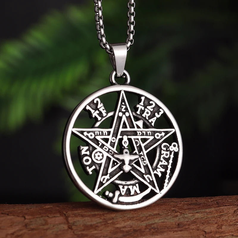 Seven Archangels Solomon Kabbalah Pendant Star of David Devil Eye Angel Seal Necklace