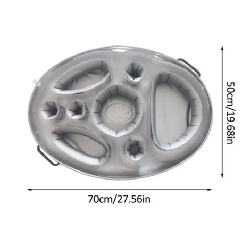Inflatable PVC water ice bar self-service ice tray party floating portable beverage rack porous coaster tray. Water party - AMULET RING STORE