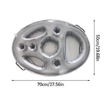 Inflatable PVC water ice bar self-service ice tray party floating portable beverage rack porous coaster tray. Water party - AMULET RING STORE