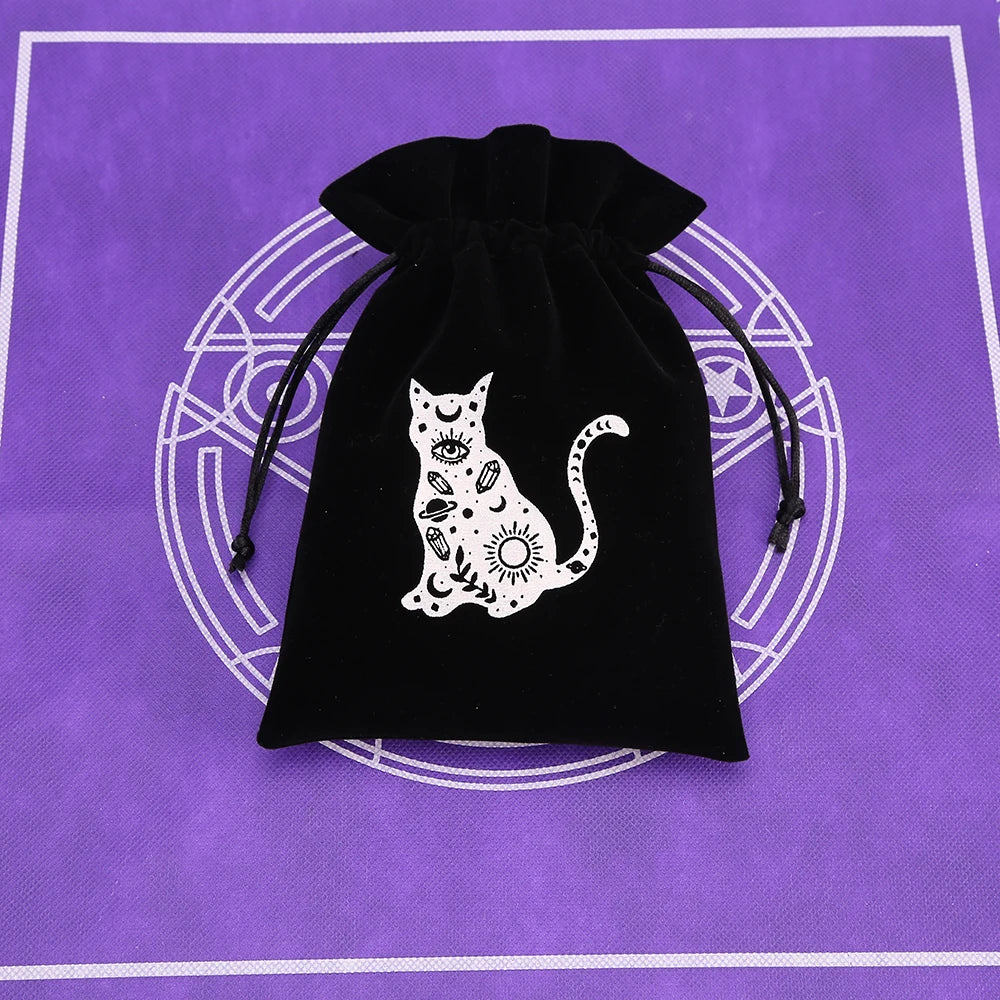 Tarot Card Bag Composite Fleece Drawstring Storage Bag Tarots Storage Bag Dice Bag Rune Jewelry Pouch Christmas Party Gift Pouch - AMULET RING STORE