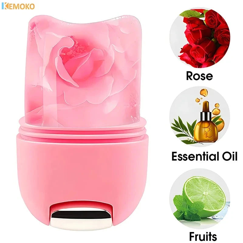 2 in 1 Ice Cube Facial Roller Jade Face Massaer Roller Gua Sha Face Lifting Device Reduce Edema Neck Eye Beauty Care Device