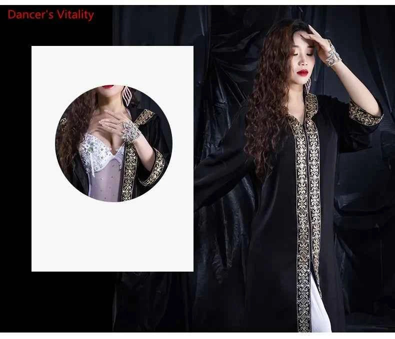 Belly Dance Coat Long Sleeve Robe Competition clothes Tango Cha Cha Dancewear Female adult Temperament Performance Clothing