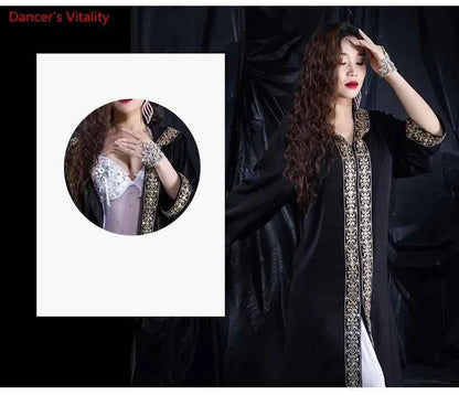 Belly Dance Coat Long Sleeve Robe Competition clothes Tango Cha Cha Dancewear Female adult Temperament Performance Clothing