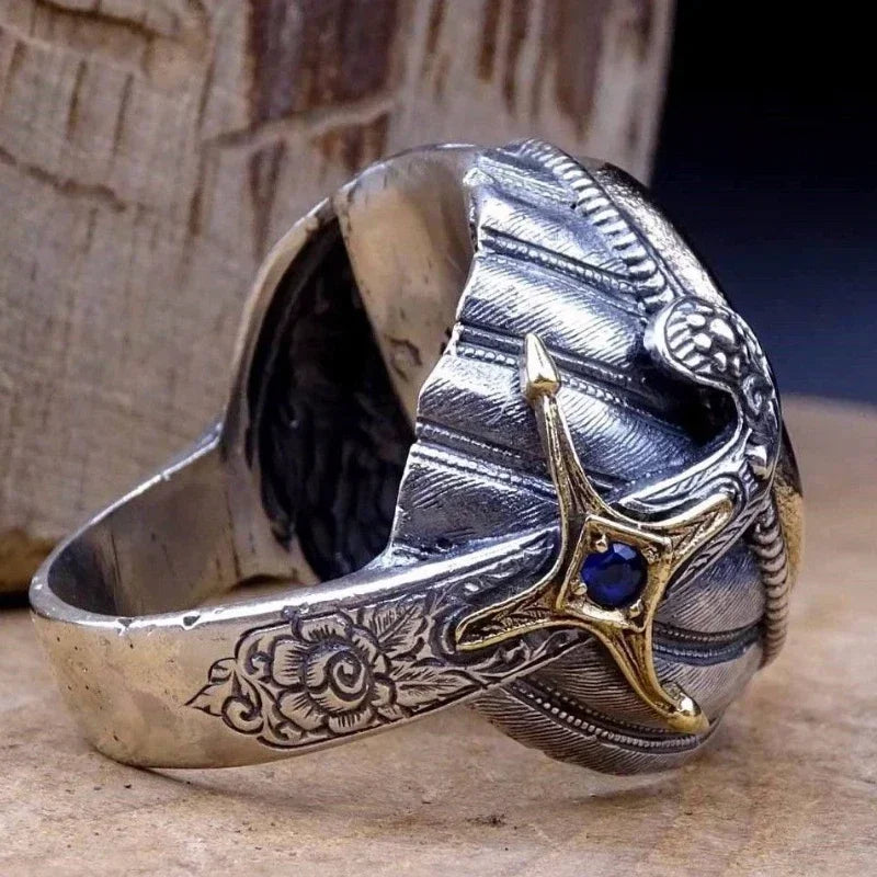 Turkish Handmade Jewelry Silver Color Plated Islamic Men's Ring Size 6-11