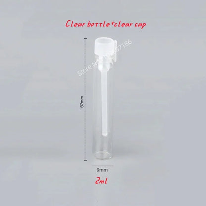 Glass Dropper Bottle Transparent Mini 1ml 2ml Stick Essential Oil with Inner Stopper Sample Trial Use Perfume Sub Bottles Empty - AMULET RING STORE