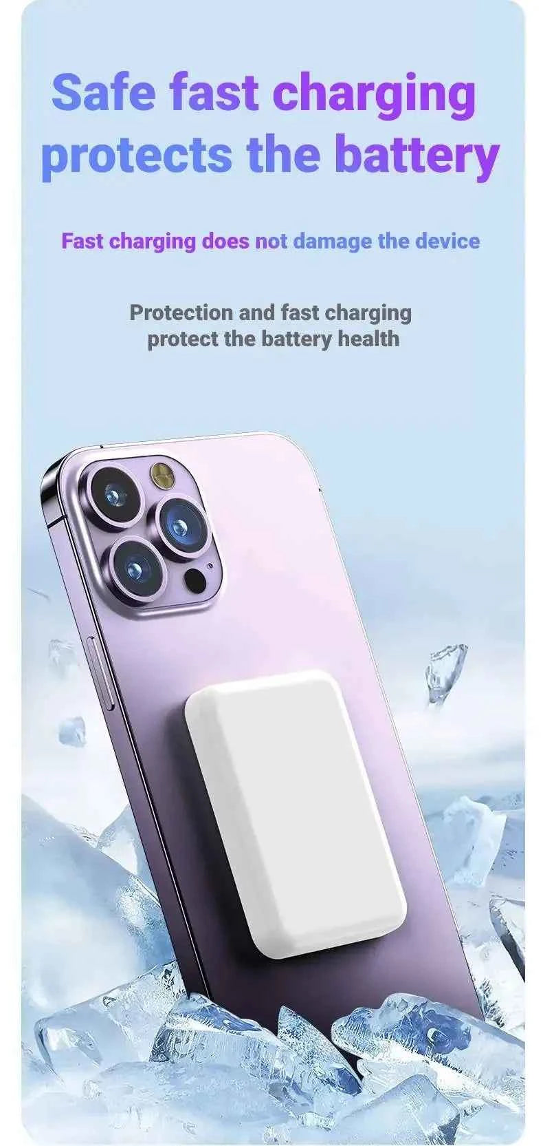 20000mAh Magnetic Power Bank Wireless PD 22.5W Fast Charger