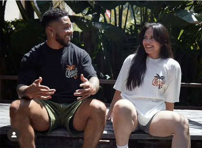 Barbell Brigade PALM TREE TEE Muscle Fitness Casual T-shirt Summer Men's Athleisure Workout Shirts Gym Sport Unisex Shirt Tops - AMULET RING STORE