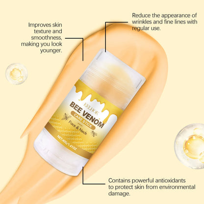 EELHOE Bee Venom Brightening Face and Neck Cream Stick Moisturizing Facial Skin Firming Rejuvenation Neck Lift Stick Cream 40g