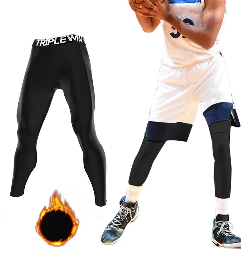 Spring Autumn Men Women Running Tights GYM Pants Exercise Basketball Football Soccer Fitness Sport Long Fleece Thermal Legging 8