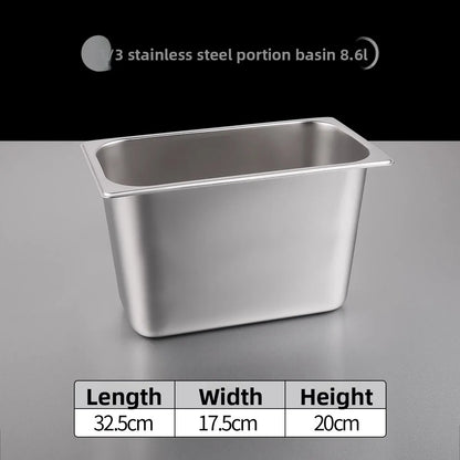 Stainl Steel Rectangular Covered Small Seasoning Box Food Container Thermal Rectangular Basin for Restaurant Kitchen - AMULET RING STORE