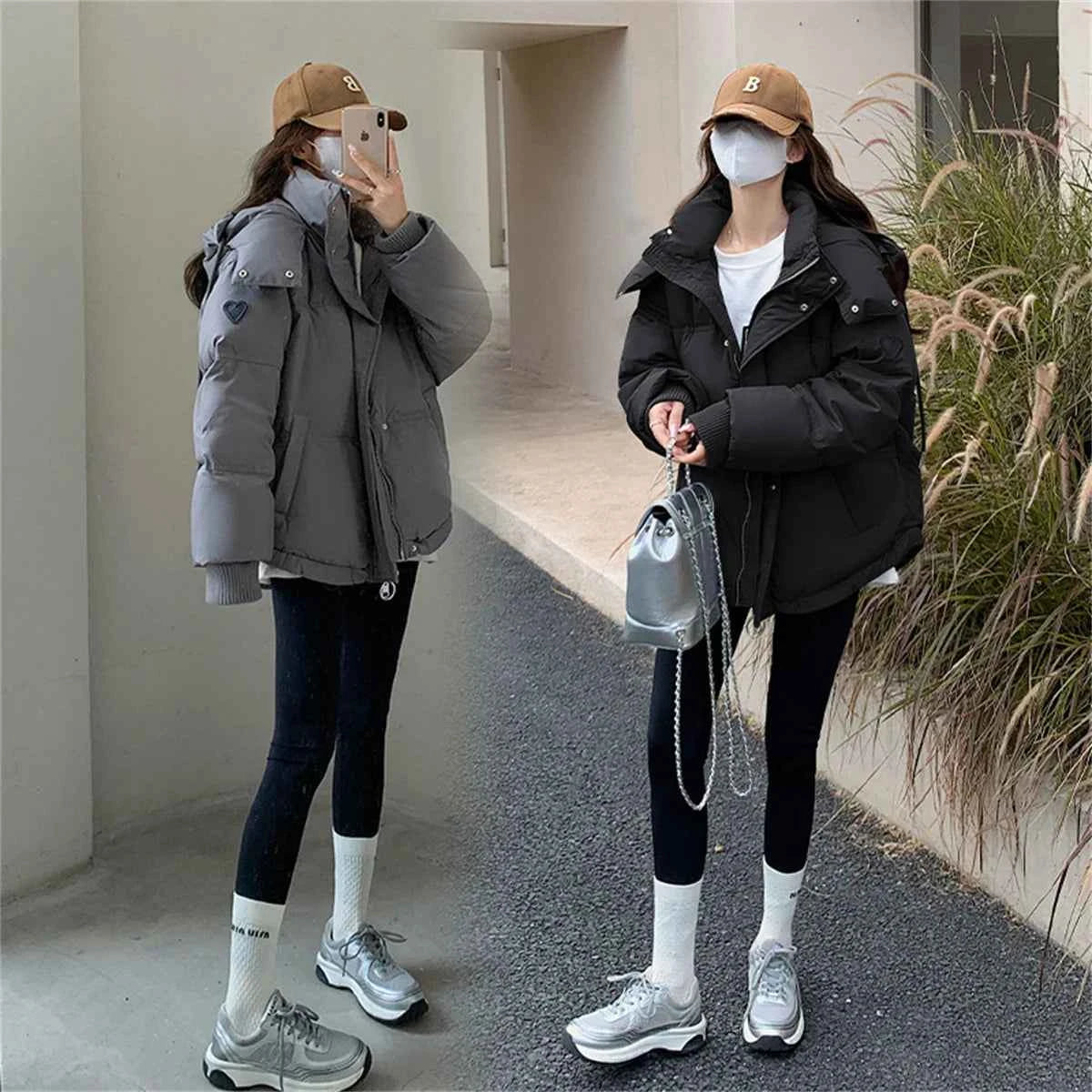 Women's Winter Warm Padded Jacket Coat 2025 New Down Cotton Hooded Solid Thick Parka Waterproof Puffy Korean Fashion Outdoor