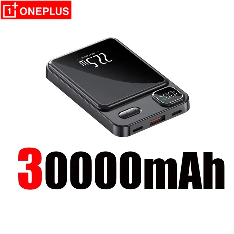 OnePlus 50000mAh Magnetic Wireless Charger Power Bank External Battery Fast Charging PowerBank For Android iPhone 15 16 Xiaomi - AMULET RING STORE