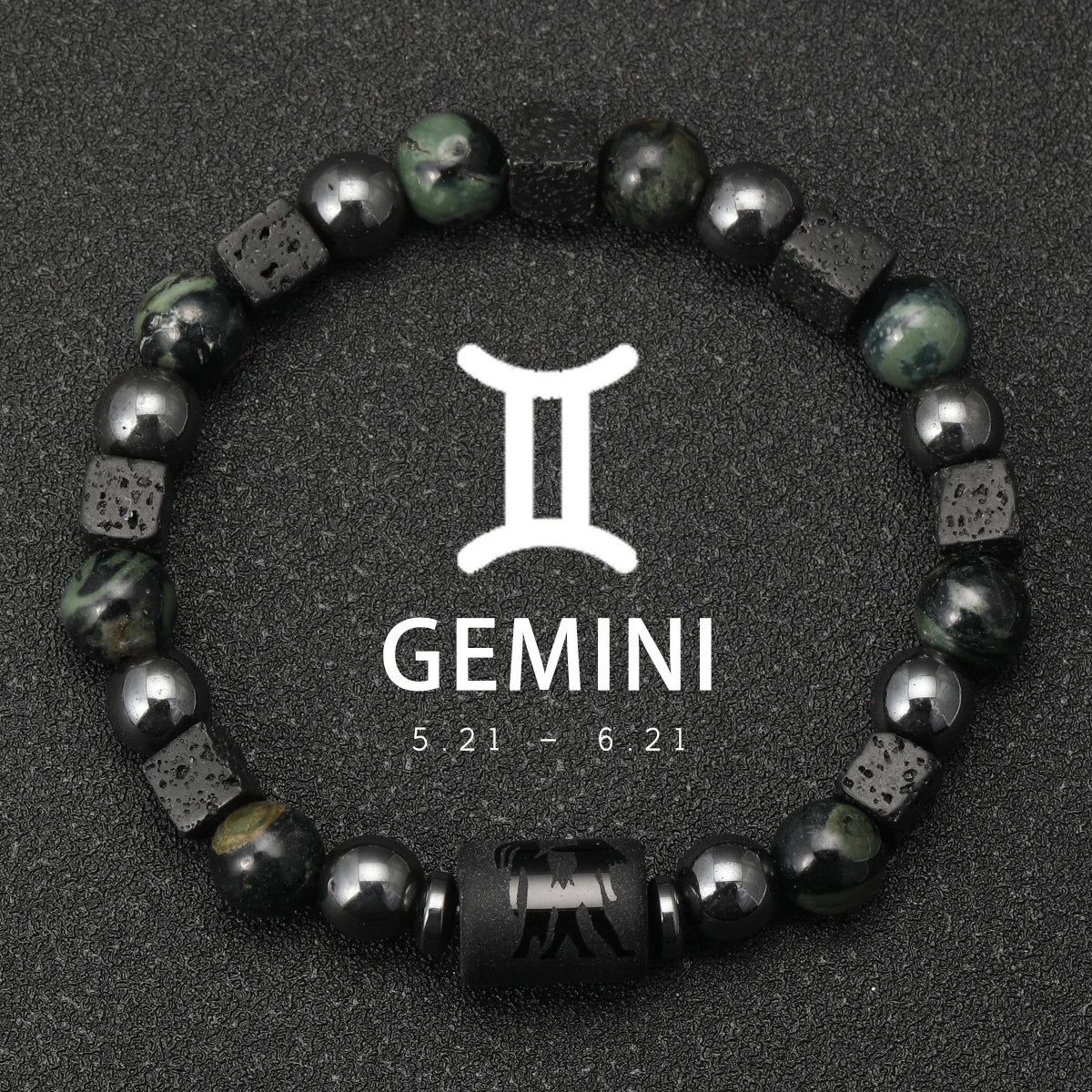 12 Zodiac Signs Natural Stone Bracelets Taurus Cancer Virgo Pisces Bracelets Ladies Men Couples Gift Bracelet aquarius