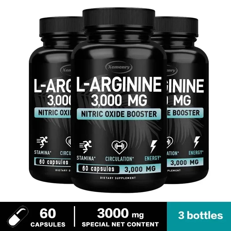L-Arginine Supplement Boost Endurance -Increase for Energy, Strength,Vascular and Endurance Support During Exercise | Muscle Mas - AMULET RING STORE