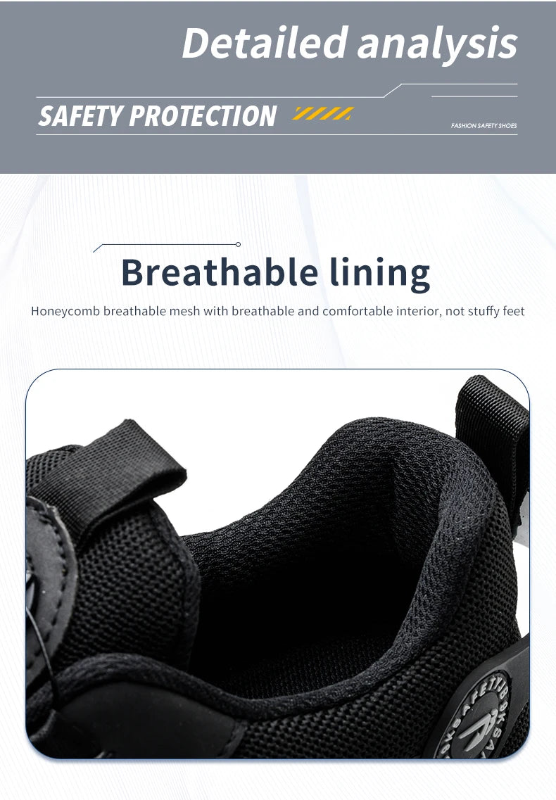 Breathable lace-free soft sole comfortable anti-smash anti-puncture labour insurance shoes - AMULET RING STORE