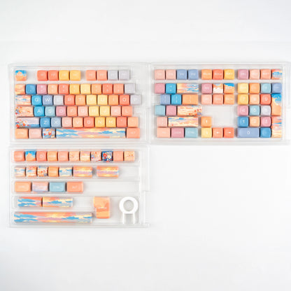 134 Keys Pink Cat  MOA Profile PBT Keycaps Customs Dye Sub Key caps for 61/87/104 Cherry MX Switch Gaming Mechanical Keyboard