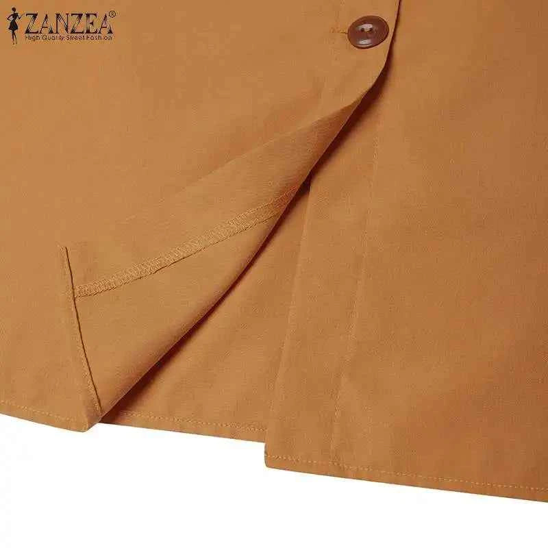 ZANZEA Cargo Skirts Elegant Women Evangelical Faldas  Mujer Office Lady High Waist Saias Summer 2024 Casual Buttons Up Jupes