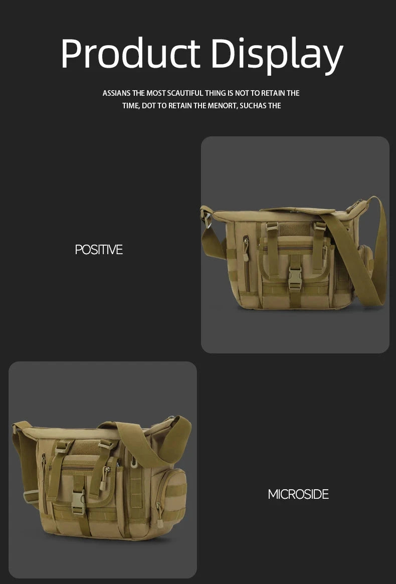 Men Camouflage Shoulder Bag Tactical Fishing Camping Tote Trekking Climbing Bags Large Multi-Pocket Travel Laptop Messenger Pack