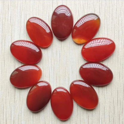 Wholesale 12pcs fashion natural stone mixed Oval CAB CABOCHON beads 20x30mm for Jewelry accessories making Fast shipping - AMULET RING STORE
