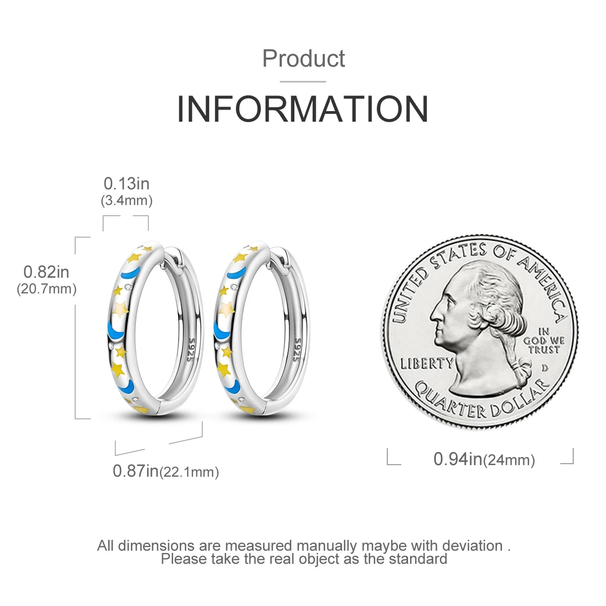 925 Sterling Silver Exquisite Blue star Earrings Jewelry Versatile Hoop Earrings For Women Jewelry Birthday Party Gifts - AMULET RING STORE