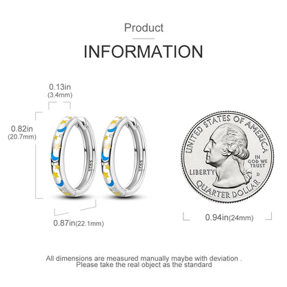 925 Sterling Silver Exquisite Blue star Earrings Jewelry Versatile Hoop Earrings For Women Jewelry Birthday Party Gifts - AMULET RING STORE