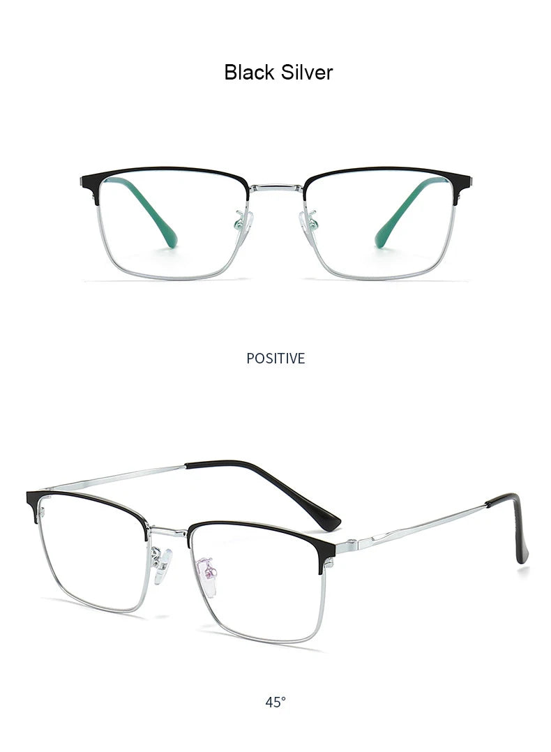 Men Prescription Glasses Optics Lenses  Reading Glasses Women Blue Light Blocking Myopia Eyewear Metal Titanium Eyeglasses Frame