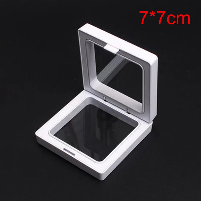 1Pc PE Film Jewelry Storage Box Brooch Coin Gems Jewelry Storage Box Dustproof Exhibition Decoration Floating Ring Case - AMULET RING STORE