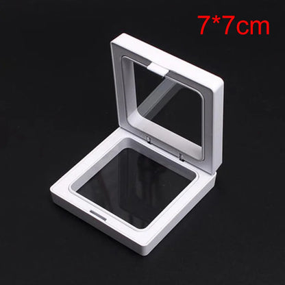 1Pc PE Film Jewelry Storage Box Brooch Coin Gems Jewelry Storage Box Dustproof Exhibition Decoration Floating Ring Case - AMULET RING STORE