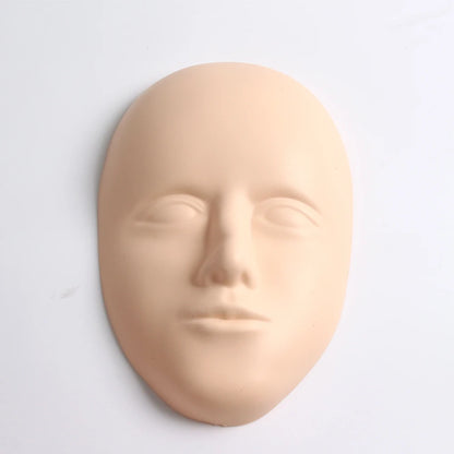 2pcs/Set 5D Facial Tattoo Training Head Silicone Practice Permanent Makeup Lip Eyebrow Tattoo Skin Mannequin Doll Face Head
