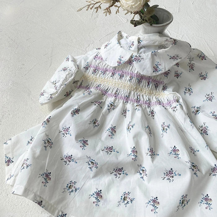 2024 New Autumn 0-3Yrs Kids Princess Dress Baby Bodysuits Long Sleeved Cotton Print Infant Baby Girls Party Dress Sister Clothes