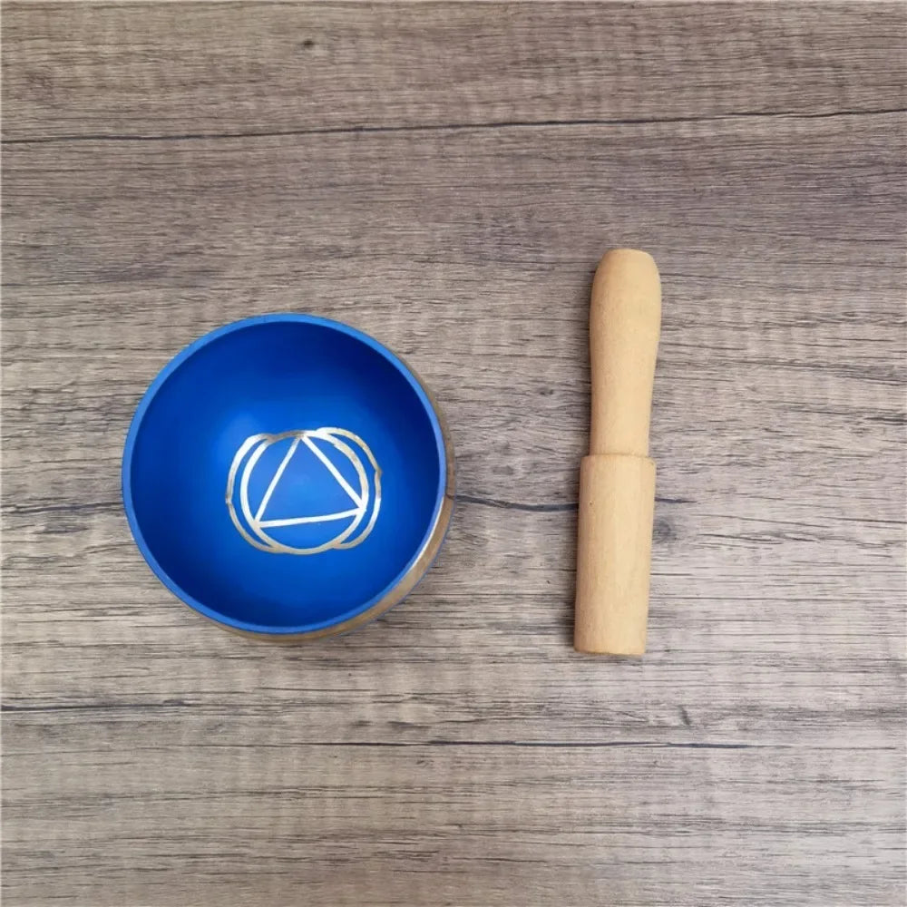 Buddhist Sound Bowls Therapy Meditation Mindfulness Yoga Ornaments Colorful Nepal Tibetan Singing Bowl Chakras Handmade Copper - AMULET RING STORE