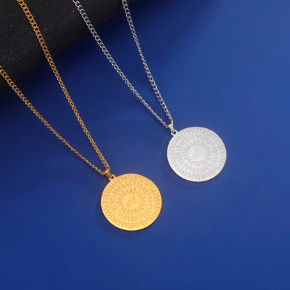 Jeshayuan Allah Name Pendant Necklace For Men Arabian Calligraphy Stainless Steel Religious Amulet Lucky Jewelry Gift - AMULET RING STORE