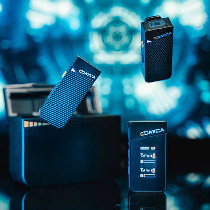 COMICA Vimo C 2.4G Mini Wireless Lapel Microphone with Charging Case, for Smartphone Camera Podcast Interview YouTube Facebook