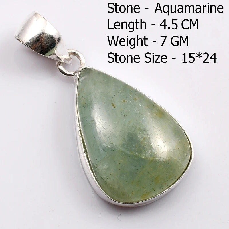 Genuine  Amaquarine  Pendant Hand Made Women Jewelry gift
