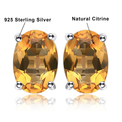 JewelryPalace Rose Gold Yellow Gold Plated Oval Natural Amethyst Citrine Garnet Topaz Peridot 925 Sterling Silver Earrings Woman