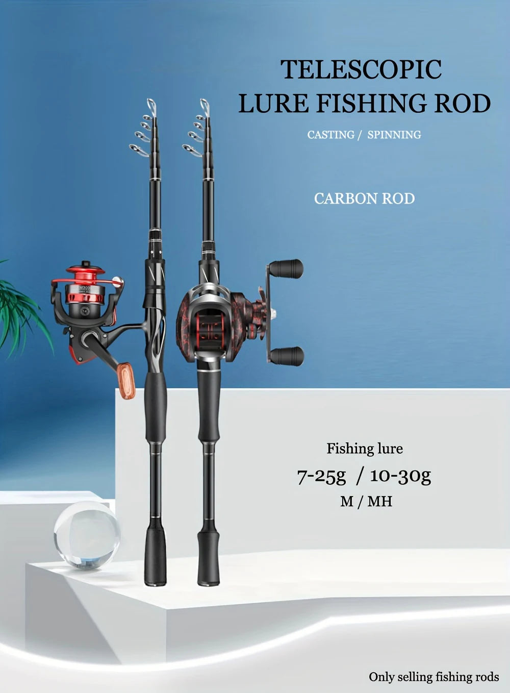 1.8m 2.1m 2.4m 2.7m Telescopic Fishing Rod Travel Spinning Casting Fishing Rod Anti Slip Portable Sea Pole for Angler - AMULET RING STORE