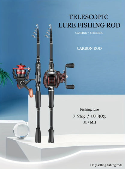 1.8m 2.1m 2.4m 2.7m Telescopic Fishing Rod Travel Spinning Casting Fishing Rod Anti Slip Portable Sea Pole for Angler - AMULET RING STORE