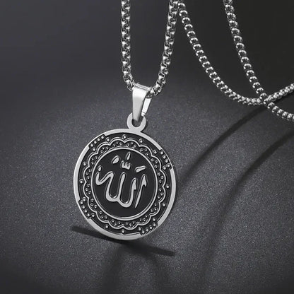 Stainless Steel Exquisite Islamic Muslim Calligraphy Arabic Pendant Necklace