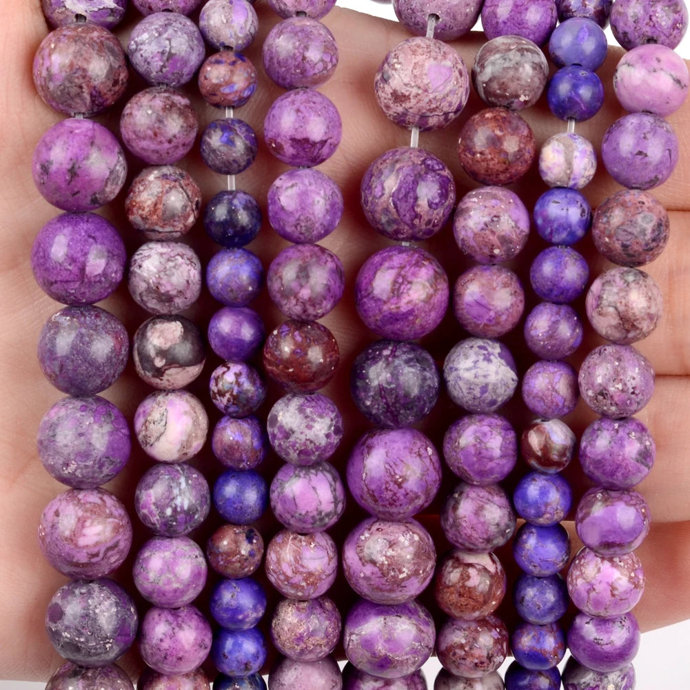 45 Styles Natural Stone Beads Amethyst Purple Jades Agate Crystal Glass Beads Jewelry Making Findings DIY Bracelet Accessories - AMULET RING STORE