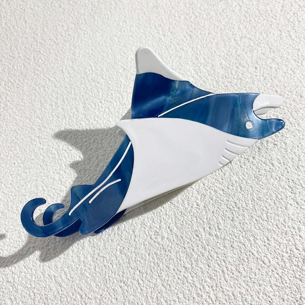 Creative Funny Acetate Tortoise Sturgeon Fish Shark Hairpin Oversize Marine Animal Barrettes Thick Hair Clip Claw Accessories - AMULET RING STORE
