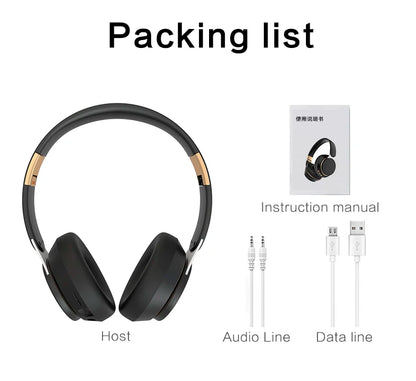 Headphones Bluetooth Wireless Headsets With Mic Music Gaming Sports Earpieces Great Bass Earphones Foldable Support TF SD-Card