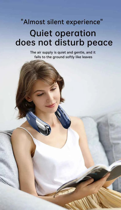 Portable Neck Fan 10000mAh Mini Bladeless Silent Neckband Fan USB Rechargeable 3 Speeds Mute Wireless Electric Neck Cooler Fans