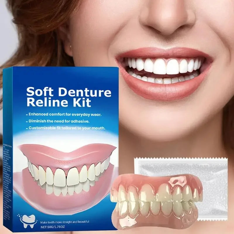 New Denture Silicone Kit Silicone Liners Soft Denture Kit Soft Kit Teeth Upper And Lower Set Easy Use