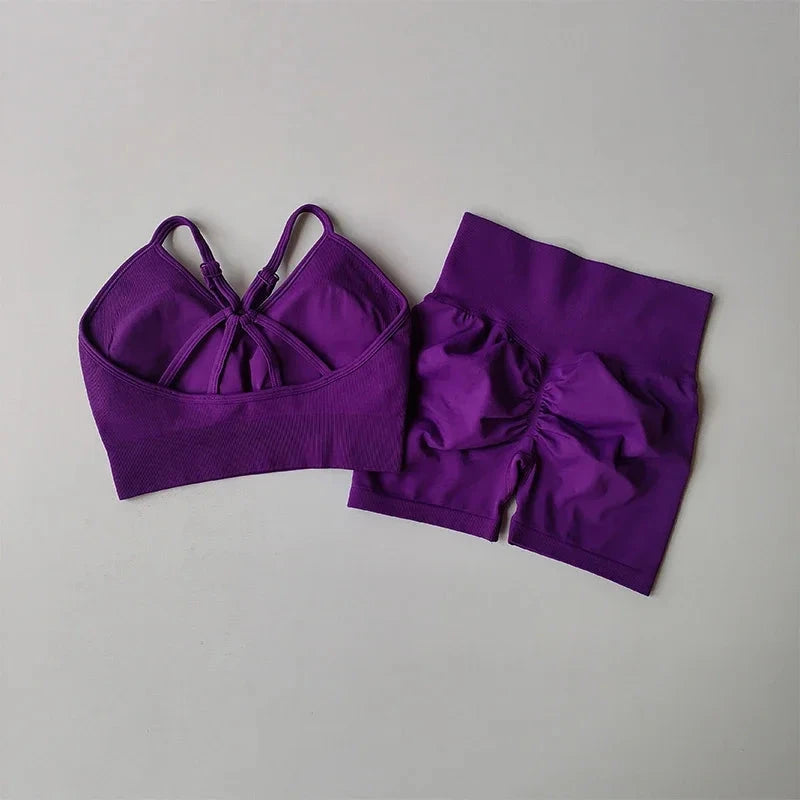 Butt Lifting Fitness Shorts Lifting Set for Women's Elastic Breathable Quick-drying Sports Underwear Beautiful Back Yoga Suit