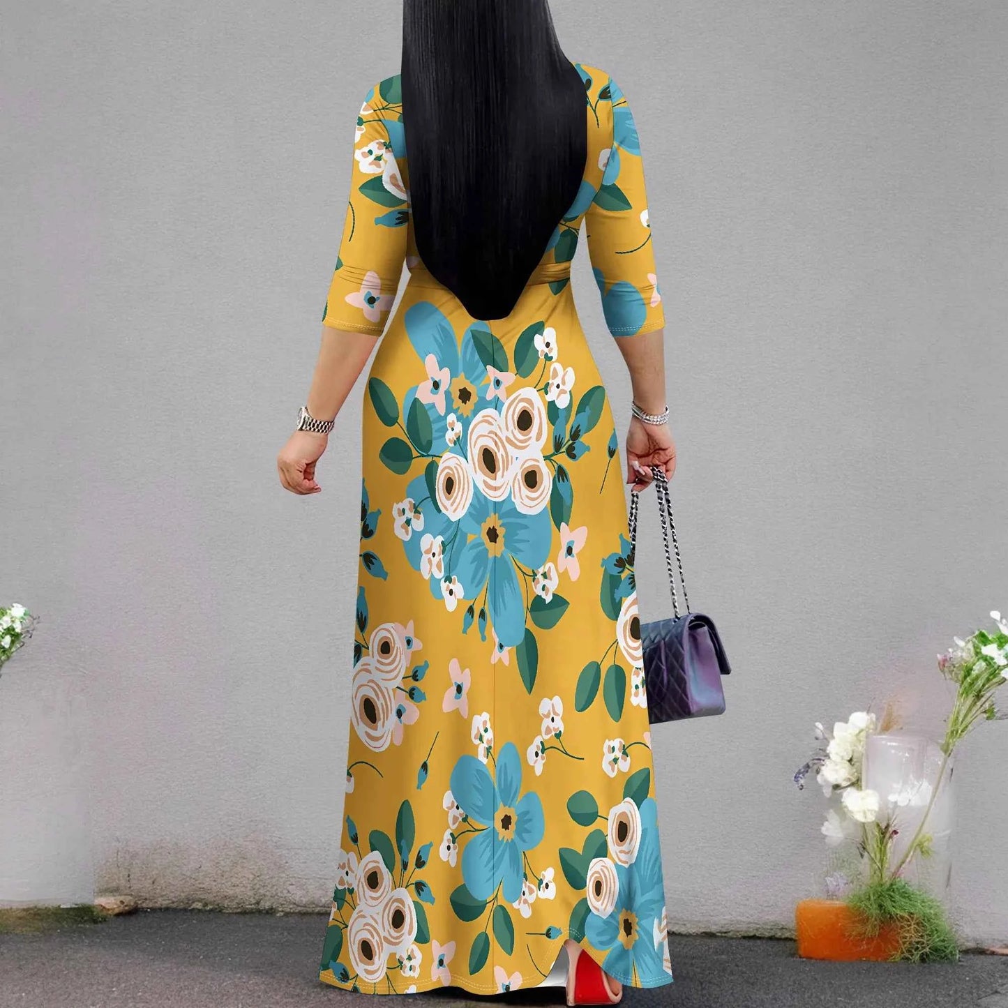 Women's Casual Sexy V Neck 3/4 Sleeves Club wear Party Outfits